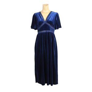 Zilcremo Velvet Contrast Lace Maxi Dress